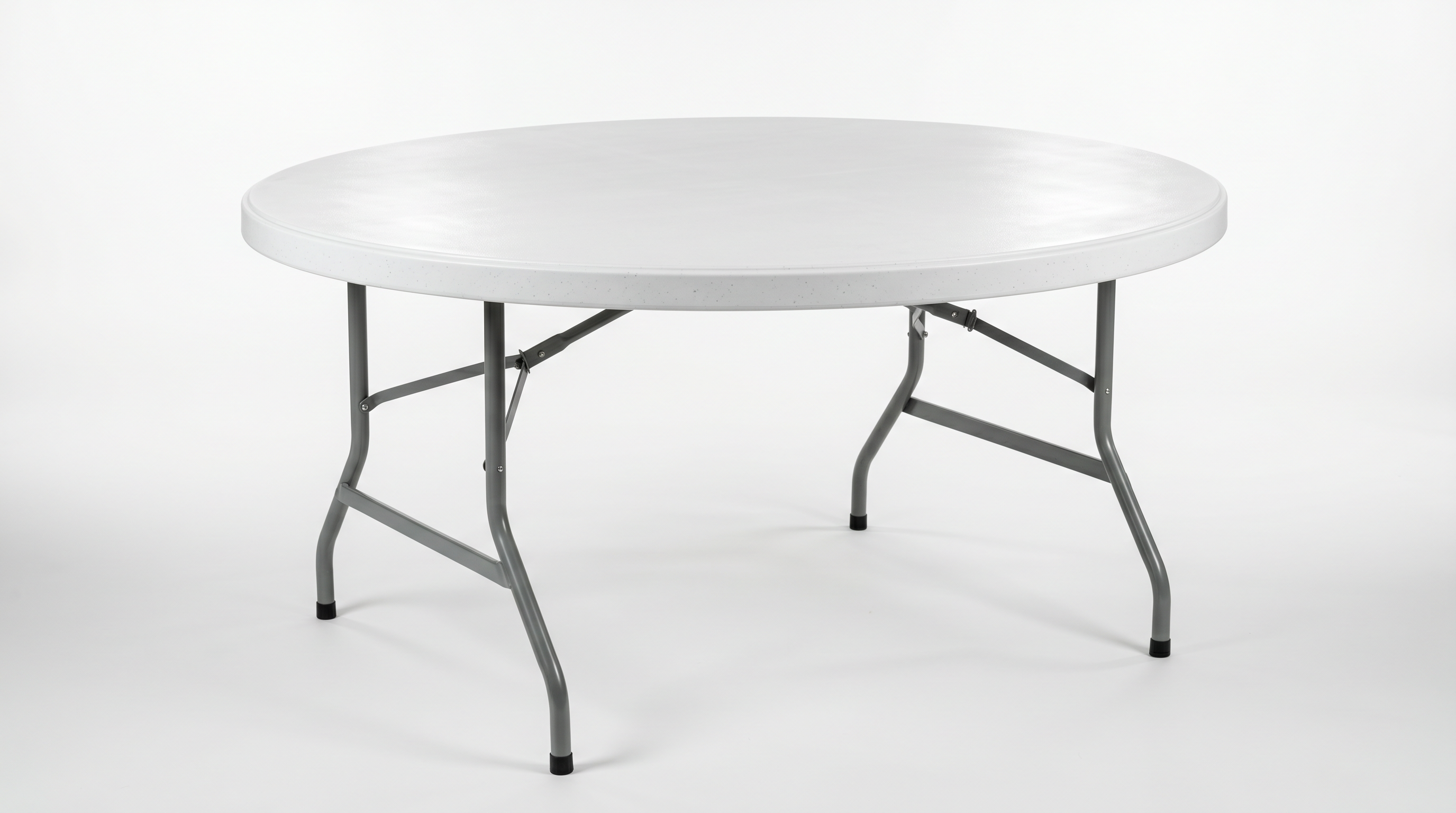 Round 60-inch banquet tables set up for an outdoor event